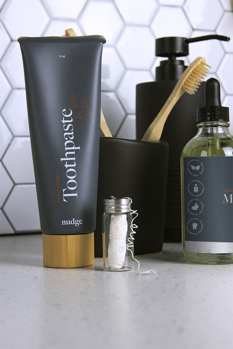 Natural toothpaste and biodegradable floss