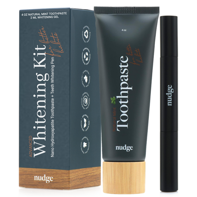 Whitening Kit – 10% Nano Hydroxyapatite Toothpaste, (4.5 oz, Mint) & Teeth Whitening Gel Pen, (2ml)