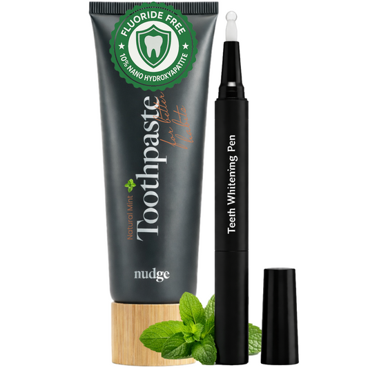 Whitening Kit – 10% Nano Hydroxyapatite Toothpaste, (4.5 oz, Mint) & Teeth Whitening Gel Pen, (2ml)