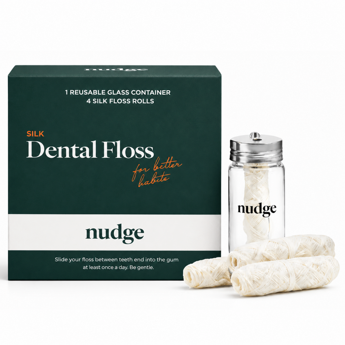 Nudge PFAS free natural silk dental floss